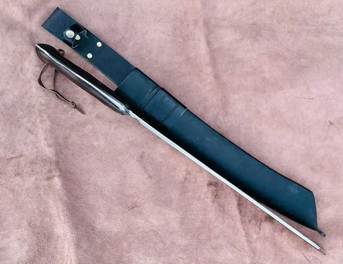 Vista 7 de EGKH-20 pulgadas golok Parang Machete Cuchillo hecho a mano, hoja de machete, aceite de equilibrio de resorte, multifunción, trabajo real, hecho a