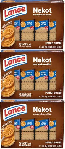 Vista 8 de Lance Galletas sándwich, mantequilla de maní Nekot, 8 paquetes envueltos individualmente, 6 sándwiches cada uno