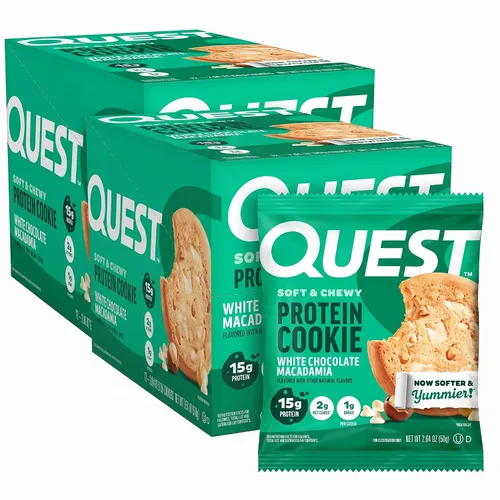 Vista 14 de Galleta de proteínas Quest Nutrition, aptas para la dieta Keto, rica en proteínas, baja en carbohidratos, sin soja.