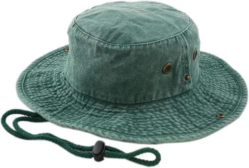 Vista 13 de The Hat Depot - Sombrero de safari, de algodón lavado a la piedra, de ala ancha, plegable, doble cara y sombrero de pesca