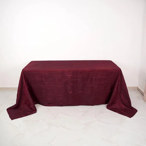 Vista 13 de Mantel rectangular de tafetán arrugado de acordeón de 90 x 132 pulgadas, manteles de boda, manteles de mesa, decoración de eventos, manteles