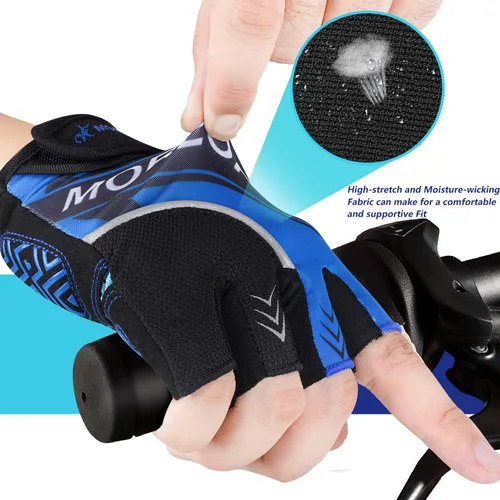 Vista 4 de Guantes de ciclismo guantes de bicicleta guantes de ciclismo para hombres y mujeres guantes de bicicleta de montaña de medio dedo guantes