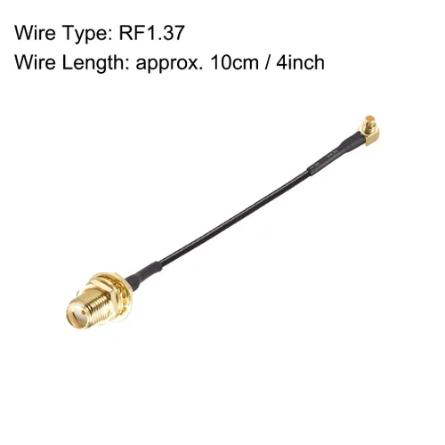 Vista 3 de uxcell MMCX macho de ángulo recto a mamparo femenino SMA,Antena de coleta coaxial RF1.37 Cable de baja pérdida,Conector coaxial RF,4 pulgadas
