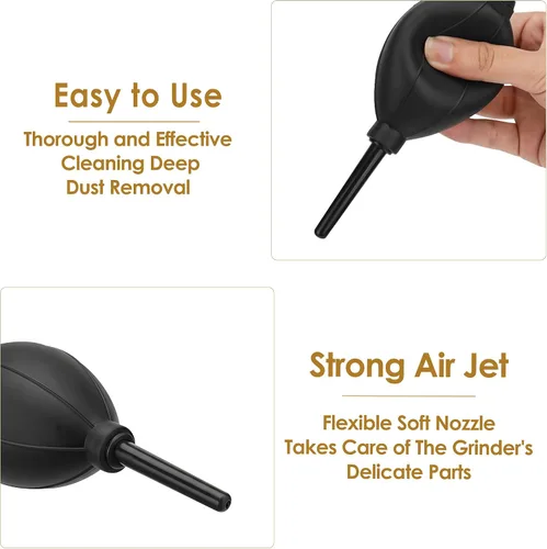 Vista 3 de Kit de limpieza para molinillo de café con cepillo, cuchara y soplador, herramientas de limpieza para máquina de espresso, accesorios de barista