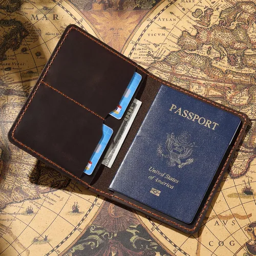 Vista 8 de Soporte para pasaporte, Marrón oscuro, Classic