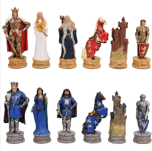 Vista 4 de Juego de ajedrez para adultos y niños, juego de ajedrez de madera y personajes, tablero de ajedrez plegable portátil, juego para adultos y niños