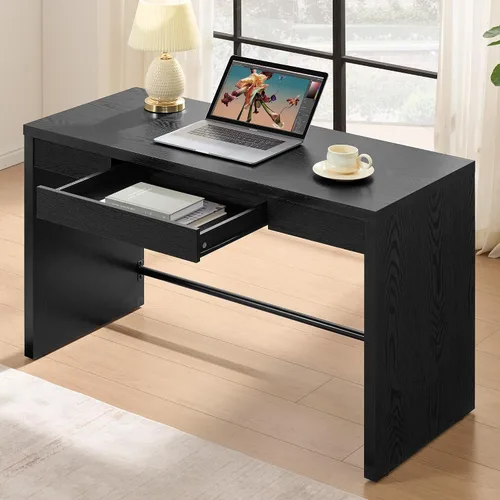 Vista 8 de SICOTAS Mesa de Escritorio para Computadora - Mesa de Estudio de Madera de 47 Pulgadas para Dormitorio, Escritorio de Oficina Estilo Granja