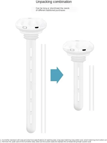 Vista 9 de Humidificador USB de niebla fría - Mini humidificador de aire portátil para dormitorio, escritorio, coche, viajes, oficina, bebé con longitud