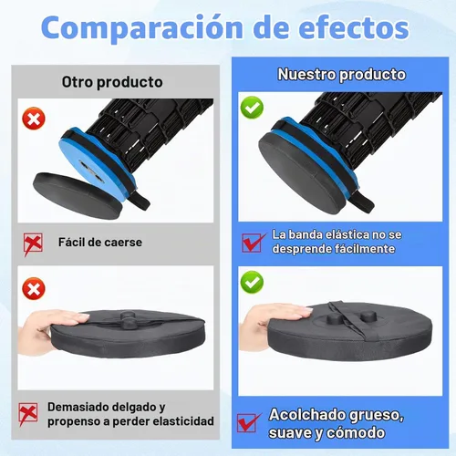 Vista 3 de 2 cojines telescópicos para taburetes, cojines plegables retráctiles de 9.8 pulgadas, cojines redondos de espuma viscoelástica para taburetes