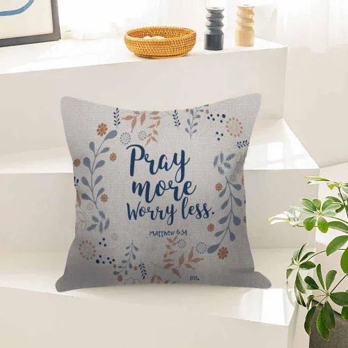 Vista 4 de Husandy HUS-AN-DY011 - Fundas de almohada con frase de la Biblia con frase de la Biblia con frase cristiana de 18 x 18 pulgadas, funda de cojín