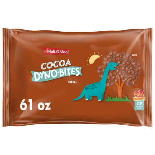 Vista 8 de Malt-O-Meal Cocoa Dyno Bites® sin gluten para niños, cereal para el desayuno tamaño familiar en bolsa a granel, 25 onzas - 1 unidad (paquete de 2)