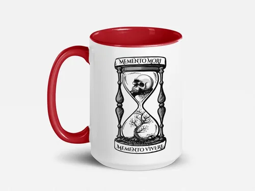 Vista 9 de Soul'n'Passions Memento Mori Memento Vivere - Taza de cerámica con diseño de calavera Momento Mori Lent Stoic Memento Mori, 11 onzas, color negro