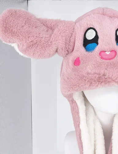 Vista 5 de Kobataro Pink Merch Toys - Gorro de peluche Kawaii con orejas en movimiento para niños, adultos, hombres y mujeres