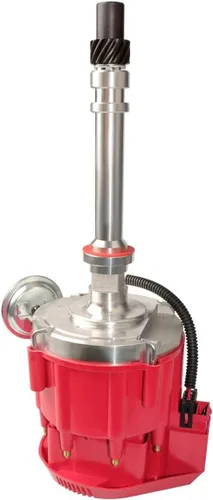 Vista 7 de MAS Racing HEI Distribuidor y cables de bujía y mazo de cables de coleta gratis, kit combinado de tapa roja de repuesto para Chevy 283 302 307 327