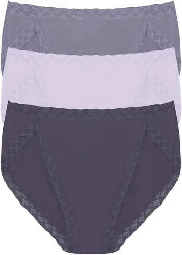 Vista 18 de Natori Paquete de 3 calzoncillos de corte francés Pima Bliss para mujer Negro/Café/Blanco