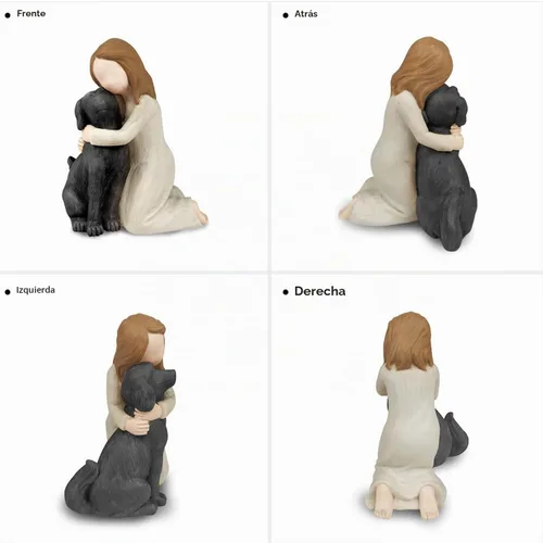 Vista 4 de Figuras de ángel de perro negro, memoriales de amistad de perro ángel para amantes de las mascotas