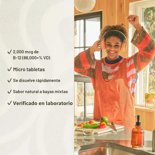 Vista 4 de KAL Vitamina B12 metilcobalamina y adenosilcobalamina 2000 mcg ActivMelt