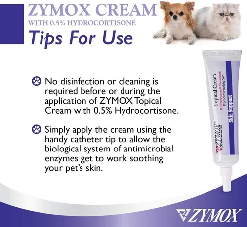 Vista 13 de Zymox Crema tópica con hidrocortisona al 0.5% para perros y gatos, 1oz