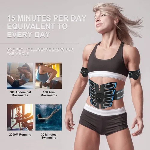 Vista 4 de Estimulador muscular EMS Tónico muscular Cinturón de tonificación abdominal Entrenador muscular corporal Entrenador abdominal Cinturón de tóner