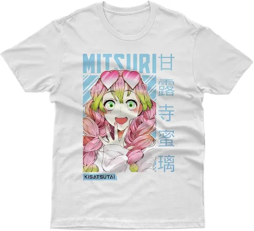 Vista 2 de Mitsuri Kanroji - Camisa de Demon Slayer Kimetsu no Yaiba, camiseta de manga corta Hashira, camiseta de anime, camisas de manga para hombre, mujer