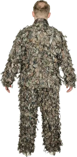 Vista 2 de QuikCamo Mossy Oak 3D Leafy Camo Ghillie Suit - Breathable Quiet Mesh, Snaps and Zippered Pockets for Turkey Hunting