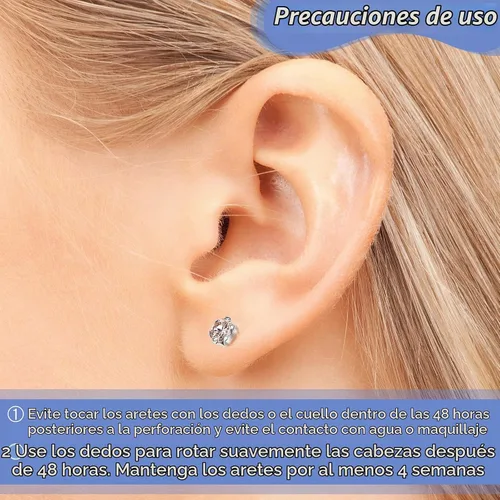 Vista 6 de Chumia 12 unidades de herramienta desechable para perforación de orejas con 12 piezas de pendientes de seguridad (5 mm) sin dolor, fácil de usar