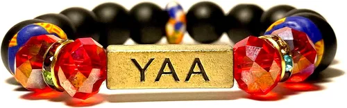 Vista 7 de Pulseras africanas tradicionales con nombre nacido en el día para mujeres de Ghana, materiales naturales, ajuste cómodo y holgado