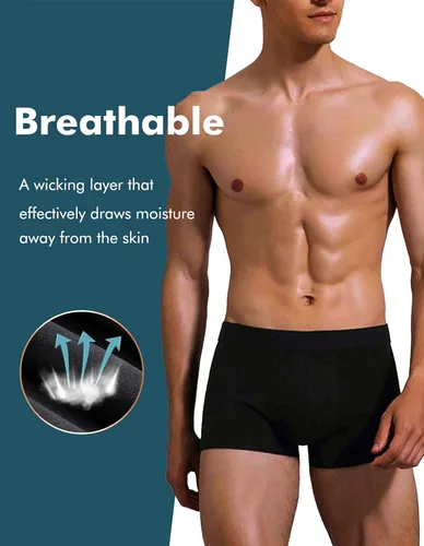 Vista 5 de AIRCUTE Washable Absorbency Urinary Incontinence Underwear for Men Bladder Leakage Protection Boxer Briefs, 3 Pack