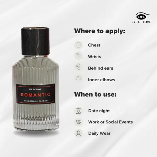 Vista 2 de Eye Of Love - Parfum de feromonas románticas de lujo para hombres, 1.7 onzas líquidas, colonia cítrica especiada cálida para uso diario y de noche