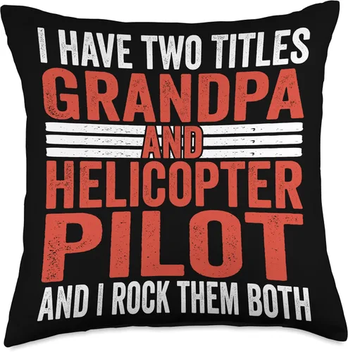 Vista 5 de Aviation Aircraft and RC Helicopter Pilot Gifts Aviator Two Titles - Almohada de piloto para abuelo y helicóptero, 16 x 16 pulgadas, multicolor