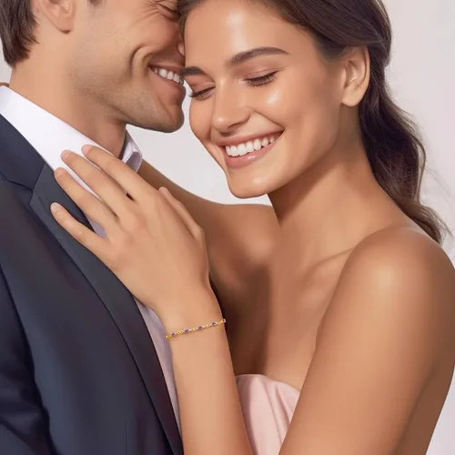 Vista 3 de CDE Pulseras de plata de ley 925 con piedra natal para mujer, delicada pulsera de tenis infinito con dije de eslabones simples, cumpleaños