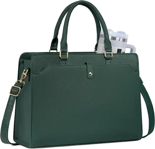 Vista 15 de Laptop Tote Bag for Women, Large Leather Computer Bag for Business Work Beige - Almuerzo