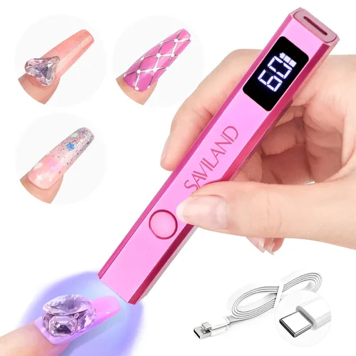 Vista 11 de SAVILAND U V Light for Gel Nails, Mini Handheld U V LED Nail Lamp, 12W Luz A-U V para uñas