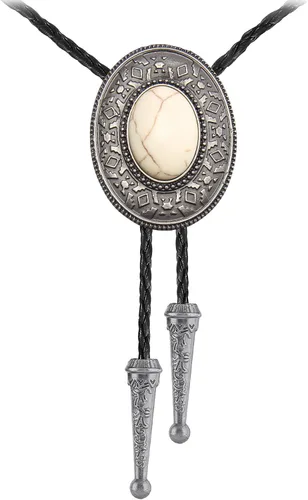 Vista 39 de Jeilwiy Corbata de bolo para hombre, corbatas vaqueras, collar de corbata #44 Elemento de sombrero de vaquero