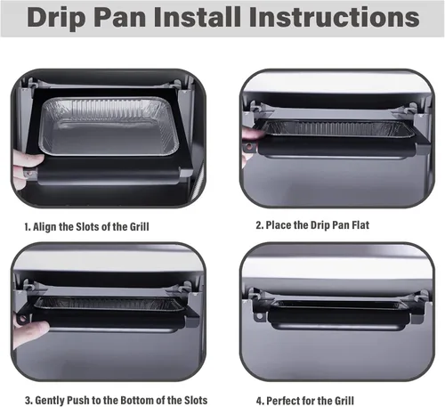 Vista 6 de Recogedor de grasa con 10 protectores de aluminio para Weber Spirit/Spirit II 200/300 Genesis y Genesis II LX200/300 Series Grill, pieza de repuesto