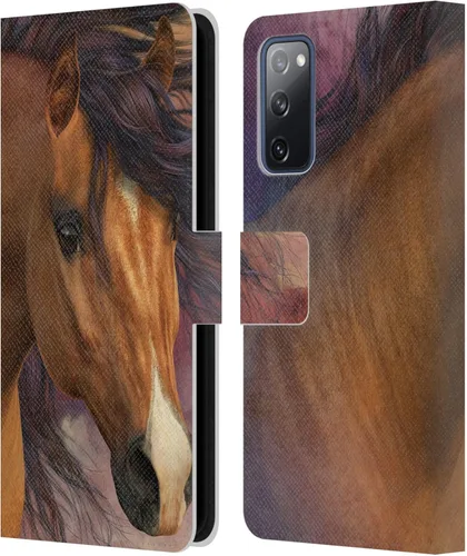 Vista 233 de Head Case Designs Officially Licensed Laurie Prindle A Morgan Christmas Western Stallion Leather Wallet Case Compatible with Samsung Galaxy A07 4G