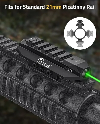Vista 3 de CVLIFE Laser Sight for Rifle, Rechargeable Picatinny Rifle Laser Sight Low Profile, Strobe Mode, for Zeroing Hunting Shooting