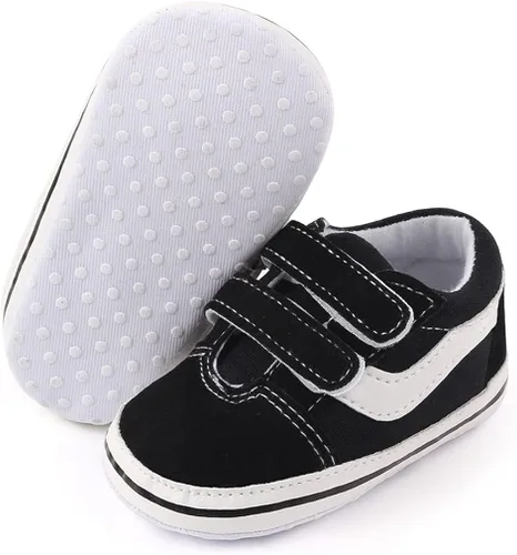 Vista 5 de haozaye Zapatos para bebés niños y niñas, suela de goma antideslizante, alta calidad, piel sintética, para primeros pasos, para cuna, recién