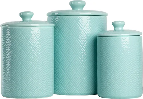 Vista 13 de 10 Strawberry Street Chinoiserie - Juego de recipientes de 3 piezas, color blanco y azul Chinoiserie Azul