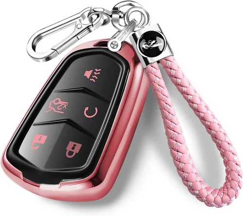 Vista 8 de Intermerge Funda para llavero Cadillac con protector de TPU para llavero adecuado, Azul