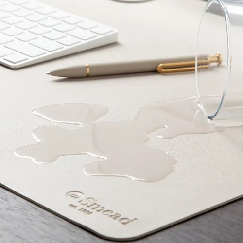 Vista 5 de Smead Alfombrilla de escritorio, de cuero vegano con respaldo de gamuza sintética antideslizante, organizador de escritorio perfecto para decoración