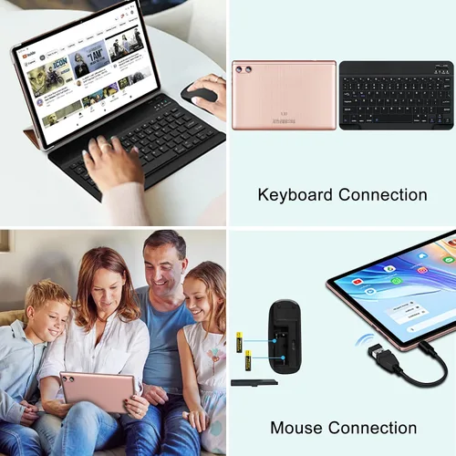 Vista 6 de 2025 Android 15 tablet de 10 pulgadas con teclado, 30GB+64GB+1TB expandibles, tabletas Octa-Core con batería de 6000mAh, pantalla HD IPS, WiFi 5G
