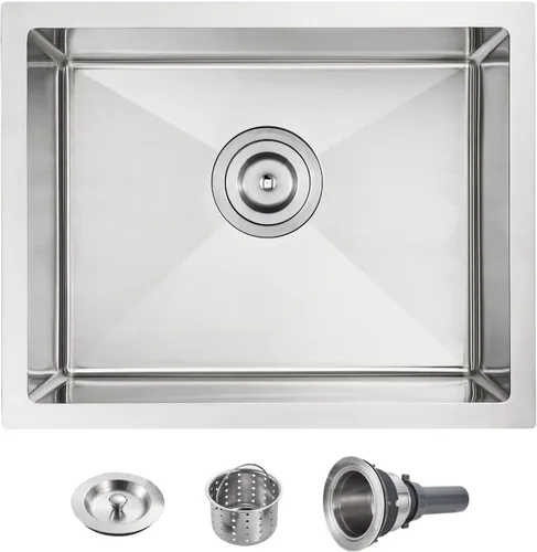 Vista 11 de POPFLY Fregadero de barra de 15 pulgadas, fregadero de cocina pequeño negro de 15 x 15 pulgadas, fregadero de preparación de barra de cocina