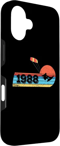 Vista 3 de Kitesurfer Kitesurfing Birthday Vintage 1988 Born Kitesurf Case for iPhone 16