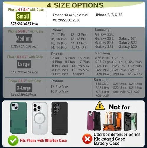 Vista 2 de Funda para iPhone SE, 8 7 6s 6 - Funda para cinturón de teléfono celular con clip para hombre, bolsa de nailon resistente