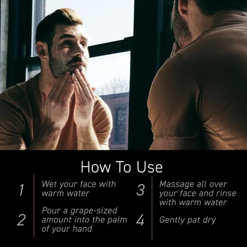 Vista 6 de Brickell - Limpiador facial de carbón purificador para hombres, limpiador facial diario natural y orgánico, 8 onzas, perfumado