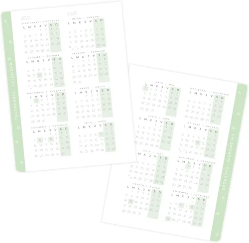 Vista 3 de Calendario 2022 2023 - Septiembre a Agosto - Victoria - Página de día - A5-5.9 x 7.9 in - Encuadernación Wire-o - Español - Inglés - Takenote