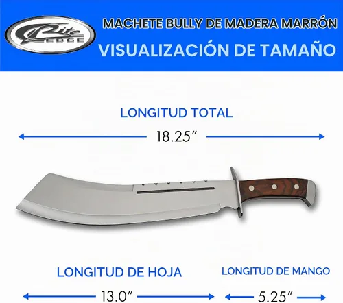 Vista 3 de SZCO Full Tang Bully Machete 18.25", Heavy Duty Pakkawood Handle Stainless Steel Blade, Nylon Sheath with Shoulder Strap, Steel Guard, Full Tang