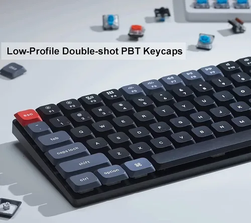 Vista 8 de Keychron K1 Pro Teclado mecánico inalámbrico personalizado, 80% de diseño 87 teclas QMK/VIA programable, ultra delgado retroiluminado blanco de bajo