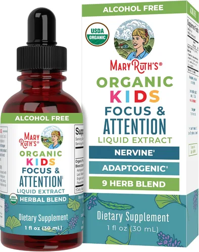 Vista 10 de MaryRuth Organics - Suplemento Nootrópico Cerebral Orgánico USDA para Adultos con Ginkgo Biloba y Astragalus Foco y Apoyo Adrenal Gotas